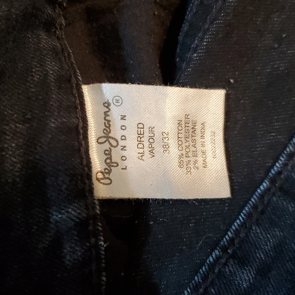 Pepe Jeans London Vapour Mens Blue/Black 38×32 (Actual Size 36x30) Selvedge - Picture 9 of 13